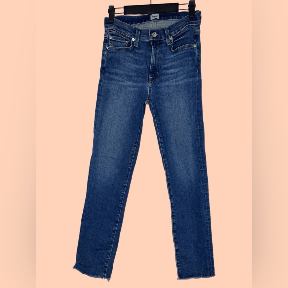 Edwin Anthropology Skinny Jeans Ankle Crop Cut Denim Dark Wash Size 25